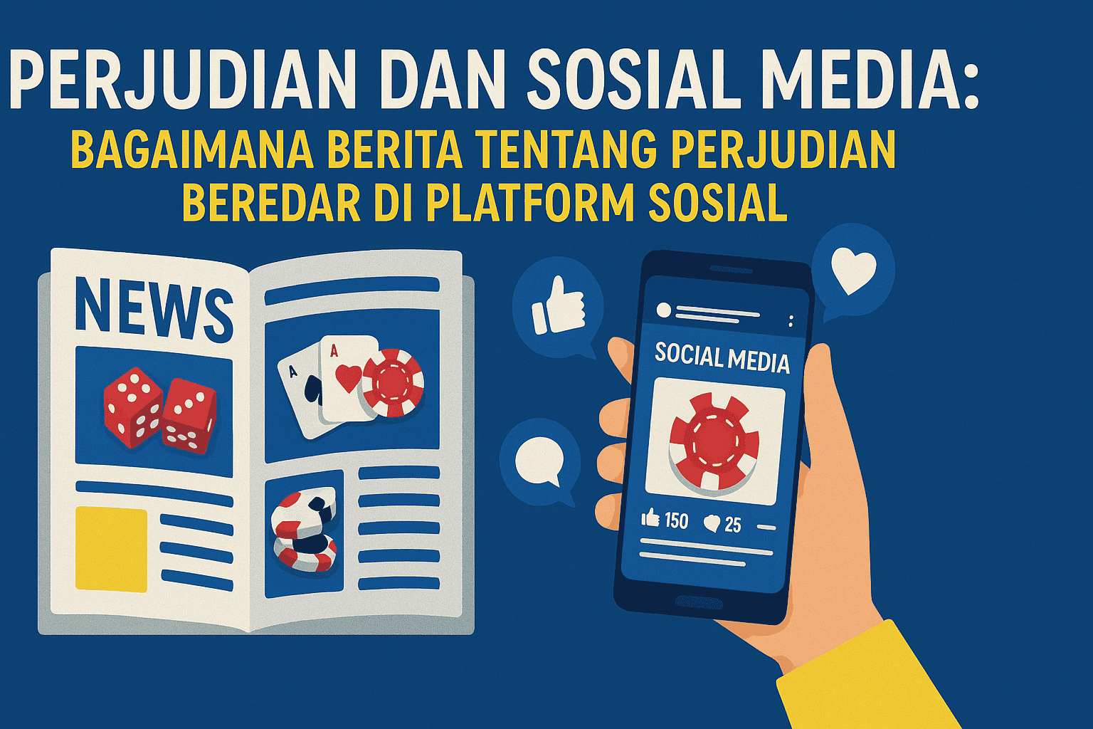 Ilustrasi hubungan Perjudian dan Sosial Media serta dampaknya