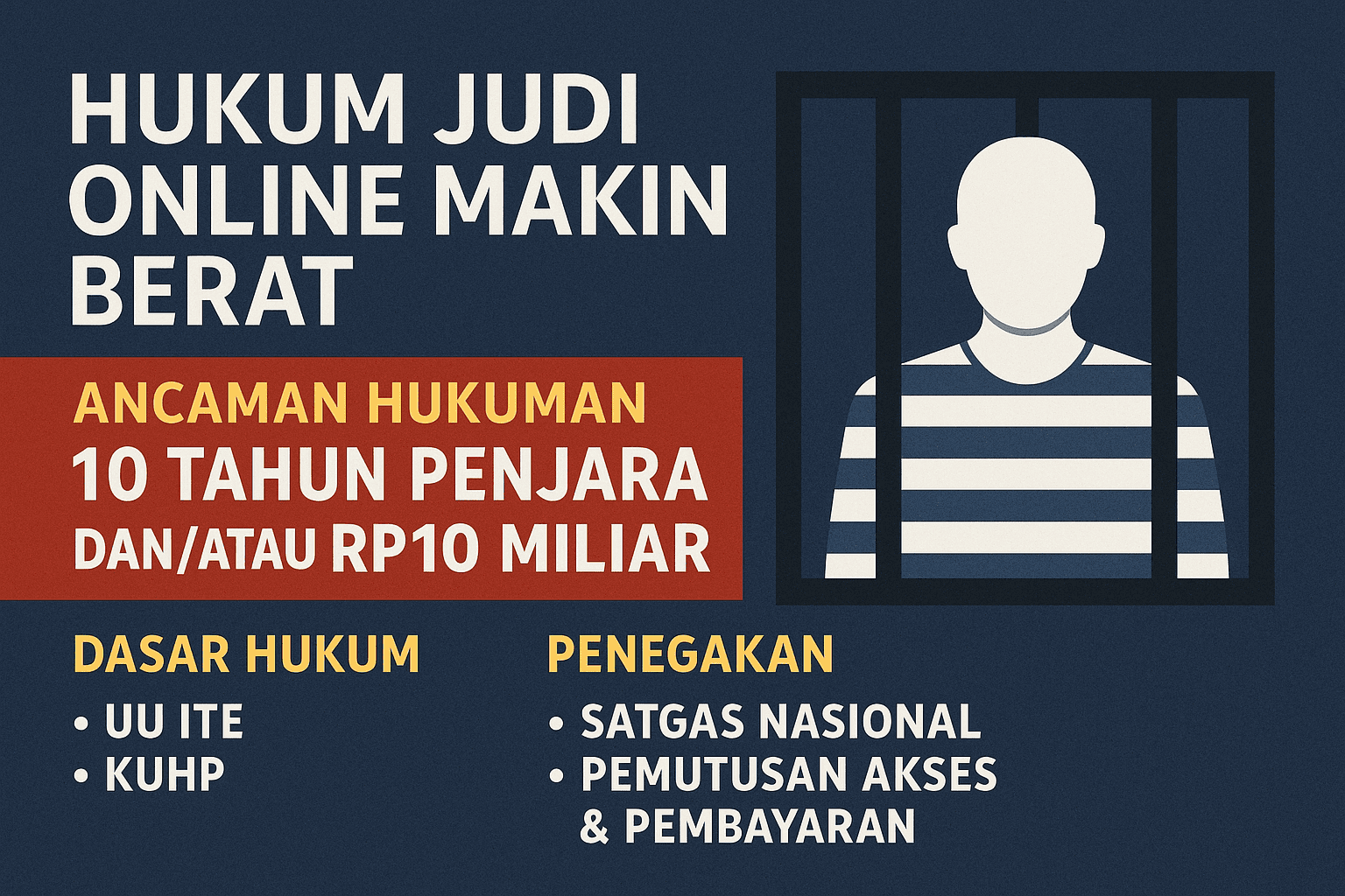 Hukum Judi Online Makin Berat: Ancaman Hukuman 10 Tahun dan Denda Rp10 Miliar